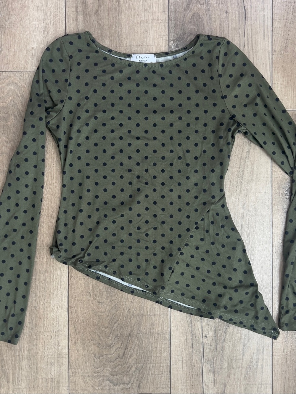 Elevated Olive Polka Dot Long Sleeve Top - Elevenses